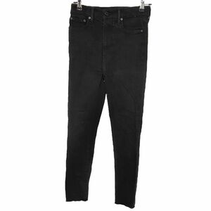 DENIM FORUM THE LOLA HIGH RISE BLACK SKINNY CROPPED JEANS